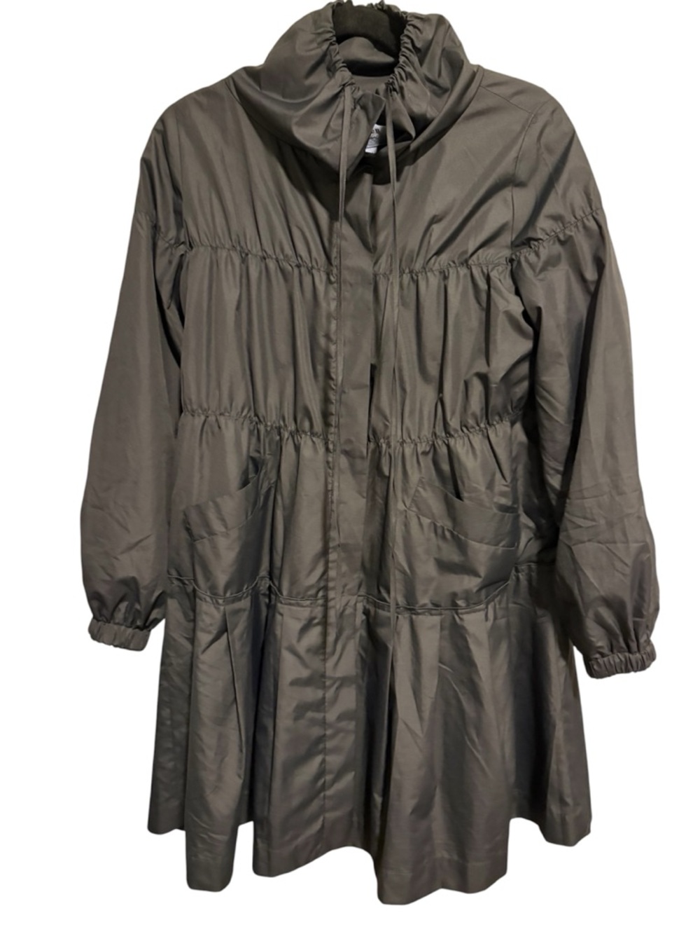 A.teen London Blue Gray Tiered Raincoat Dress for Travel Size M